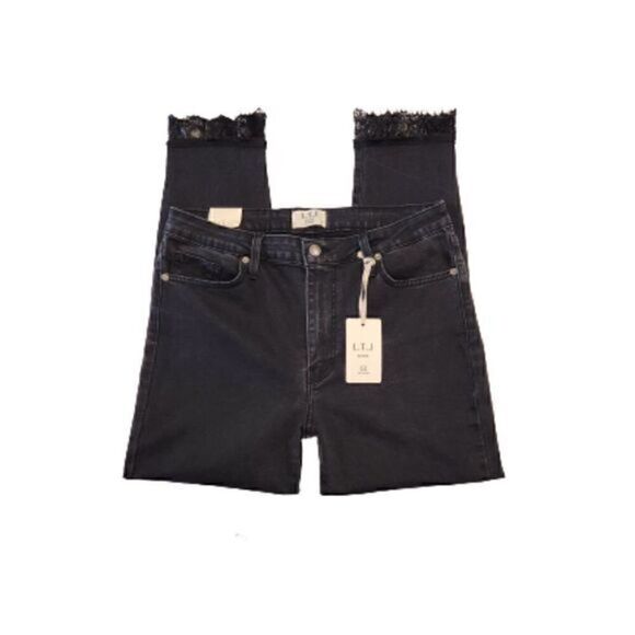 L.T.J. Denim - L.T.J Letter to Juliet NEW High-Waisted Lace Hem Skinny Jeans
